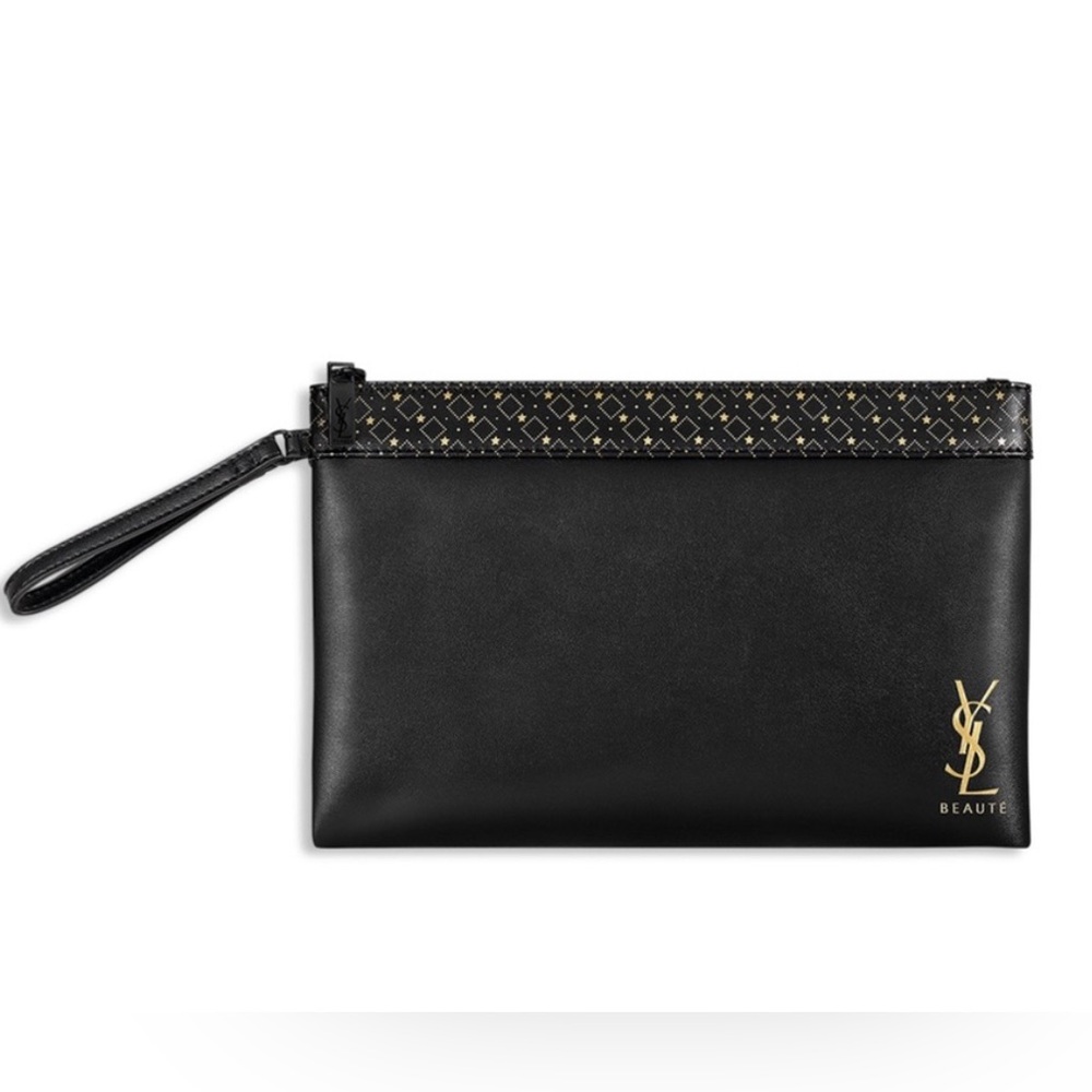 Yves Saint Laurent Black and Gold Clutch